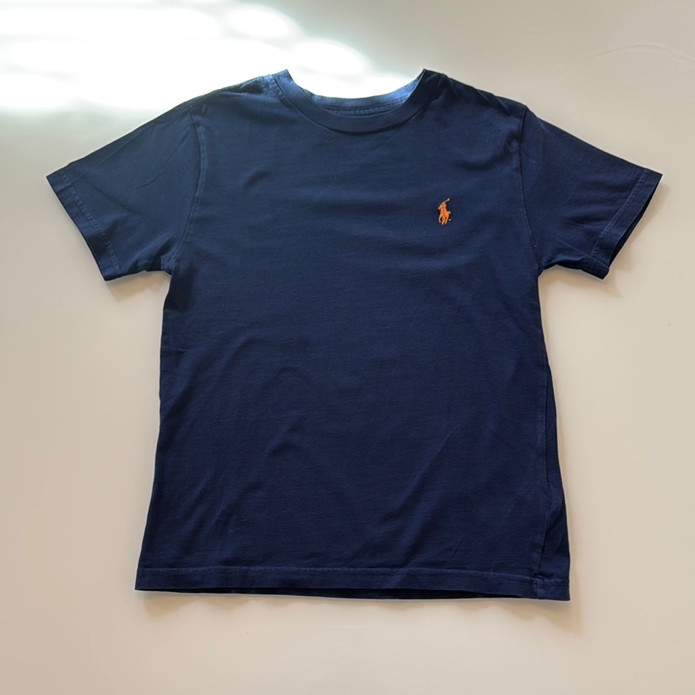 Polo Ralph Lauren Navy Tee with  Orange Accents